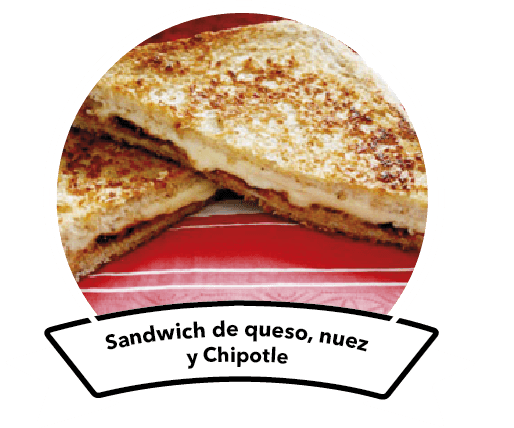 Receta Sandwich con queso, nuez y chipotle